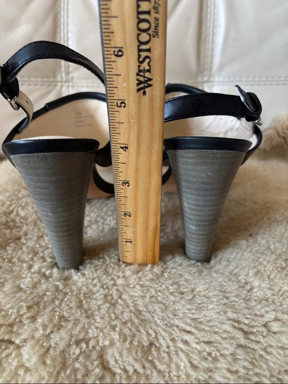 Coach Black Leather Tassel Slingback Sandals with Ankle Strap - Picture 5 of 11